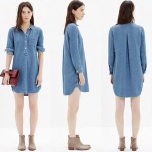 Madewell Chambray Popover Shirtdress Size M